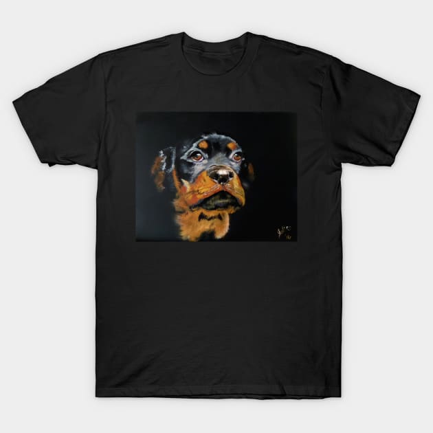 Rascal the Rottweiler Pup T-Shirt by Krusty